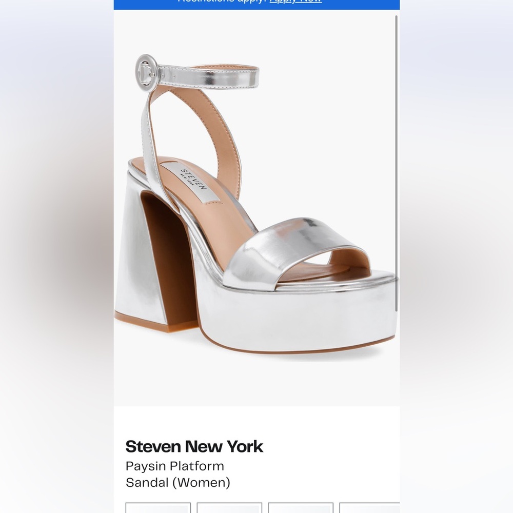 Steven New York Silver Platform heels